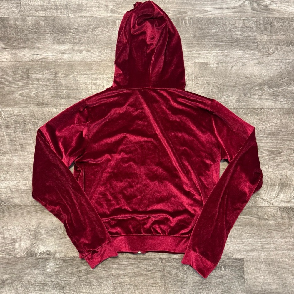 Fabletics Velour Ruby Red Full Zip Donna Hoodie Women’s Sz. XS - Picture 2 of 7